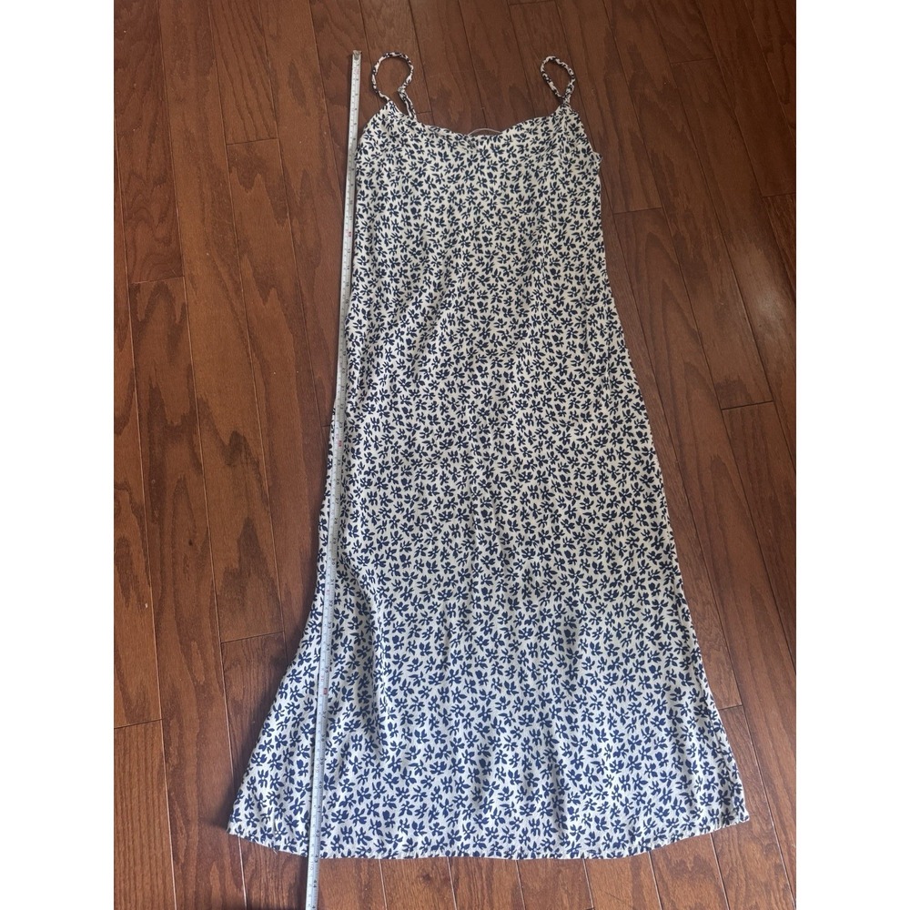 Reformation Boston Midi Dress Size 6 Blue White Floral Slip Cowl Neck Romantic - Picture 10 of 11